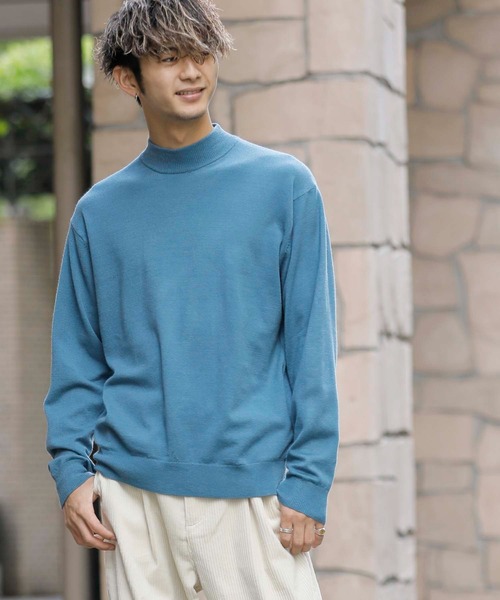 ADMIX/ATELIER SAB MEN（アドミックスアトリエサブメン）の「ハイゲージ編み ハンドウォッシャブル 梳毛風 モックネック ハイネック セーター（ニット/セーター・メンズ・ライトグレー/オフホワイト/アッシュブラウン/ブラック/チャコールグレー/ベージュ/グリーン系その他/グリーン/アッシュグレー・50/48）」の15枚目の写真