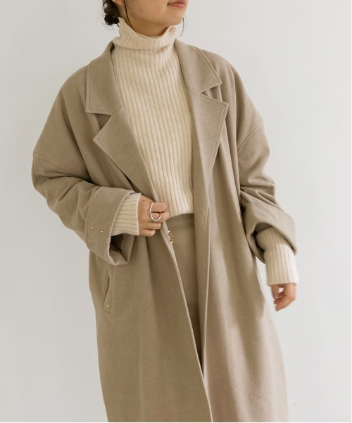 RANDA（ランダ）の「オーバーサイズスリットコート（チェスターコート・レディース・クリーム/ベージュ/グリーン・0/1）」の9枚目の写真