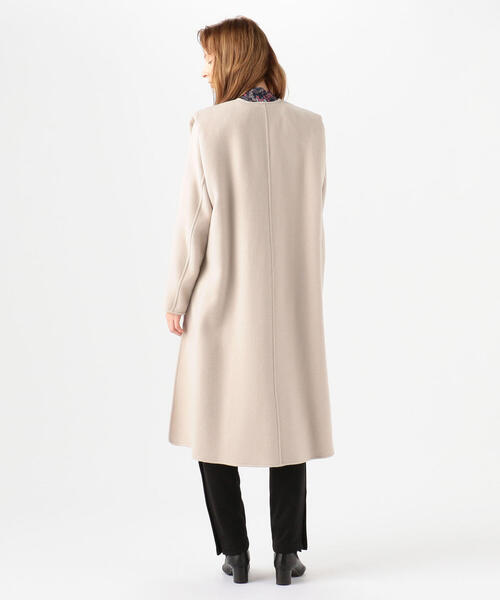 ISABEL MARANT（イザベルマラン）の「ISABEL MARANT EGELTON ウール ロングコート（ノーカラーコート・レディース・ホワイト・34）」の4枚目の写真