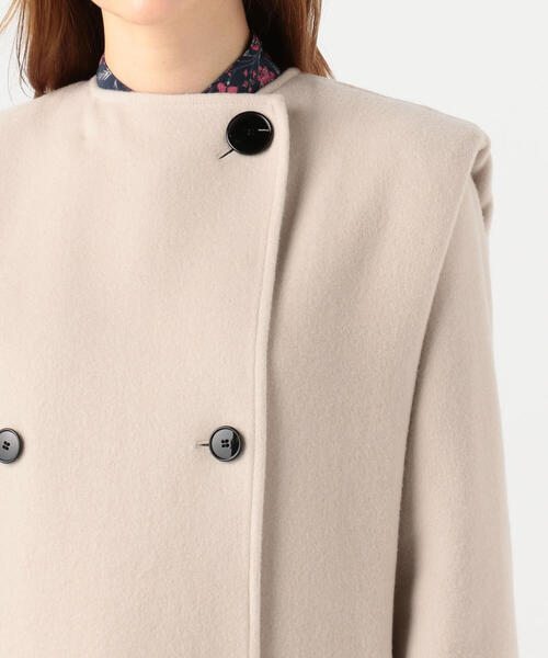 ISABEL MARANT（イザベルマラン）の「ISABEL MARANT EGELTON ウール ロングコート（ノーカラーコート・レディース・ホワイト・34）」の7枚目の写真