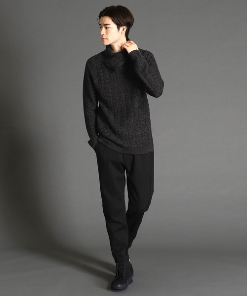 NICOLE CLUB FOR MEN（ニコルクラブフォーメン）の「ヘリンボン柄アフガンネックプルオーバー（ニット/セーター・メンズ・ホワイト×ブラック/ブラック系その他/レッド系その他/ホワイト×ライトグレー・MEDIUM/LARGE）」の13枚目の写真