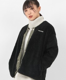 【CONVERSE/コンバース】リバーシブル ノーカラーボアジャケット/ノーカラーJKT