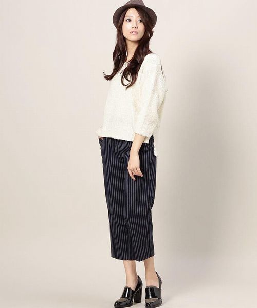 ROSE BUD（ローズバッド）の「S-LPT-14208 W/ELASTIC CROPPED PANTS（その他パンツ・レディース・ブラック/ネイビー・ONE SIZE）」の12枚目の写真