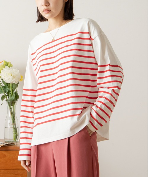 ANGIE（アンジー）の「パネルボーダー ボートネック ロンT（Tシャツ/カットソー・レディース・ブラック系その他/グリーン系その他/ブルー系その他/イエロー系その他/レッド系その他・FREE）」の5枚目の写真