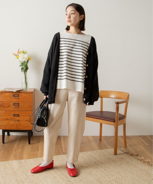 ANGIE（アンジー）の「パネルボーダー ボートネック ロンT（Tシャツ/カットソー・レディース・ブラック系その他/グリーン系その他/ブルー系その他/イエロー系その他/レッド系その他・FREE）」の6枚目の写真