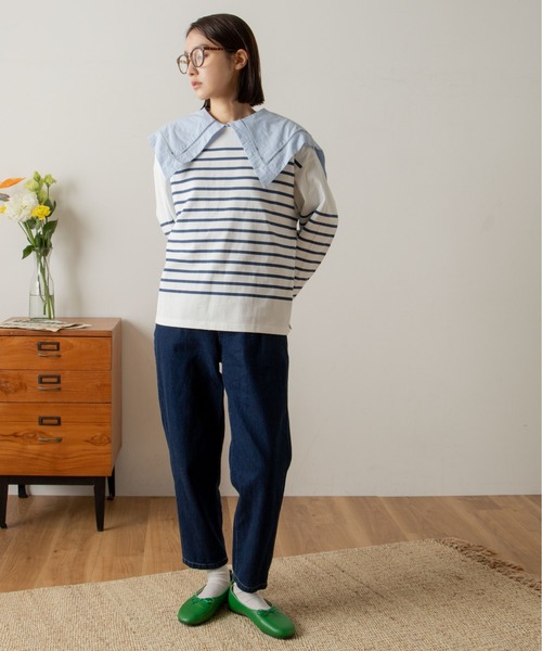 ANGIE（アンジー）の「パネルボーダー ボートネック ロンT（Tシャツ/カットソー・レディース・ブラック系その他/グリーン系その他/ブルー系その他/イエロー系その他/レッド系その他・FREE）」の8枚目の写真