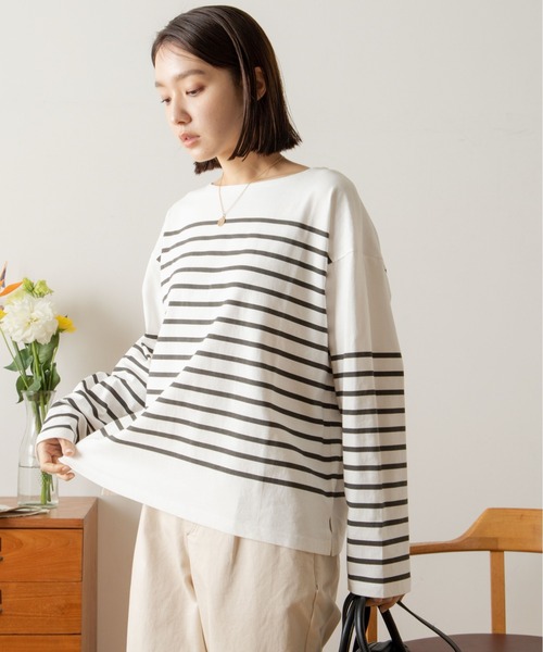 ANGIE（アンジー）の「パネルボーダー ボートネック ロンT（Tシャツ/カットソー・レディース・ブラック系その他/グリーン系その他/ブルー系その他/イエロー系その他/レッド系その他・FREE）」の21枚目の写真