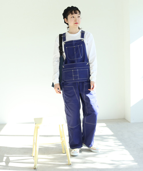 PAR ICI KLASSISK（パーリッシィクラシスク）の「フレンチワーカーサージ オーバーオール（サロペット/オーバーオール・レディース・ブルー/アイボリー・FREE）」の5枚目の写真