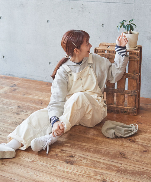 PAR ICI KLASSISK（パーリッシィクラシスク）の「フレンチワーカーサージ オーバーオール（サロペット/オーバーオール・レディース・ブルー/アイボリー・FREE）」の19枚目の写真