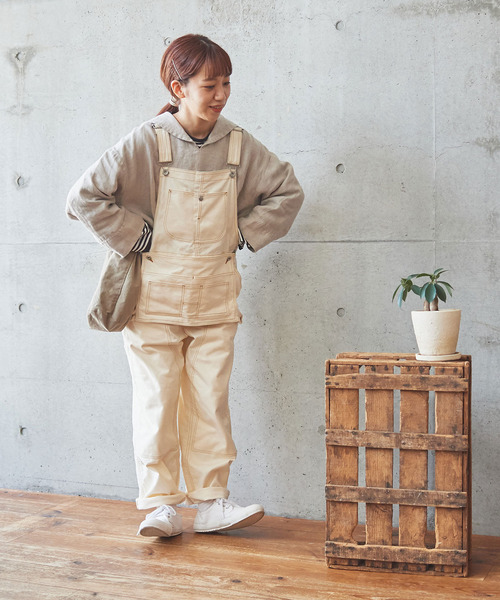 PAR ICI KLASSISK（パーリッシィクラシスク）の「フレンチワーカーサージ オーバーオール（サロペット/オーバーオール・レディース・ブルー/アイボリー・FREE）」の8枚目の写真