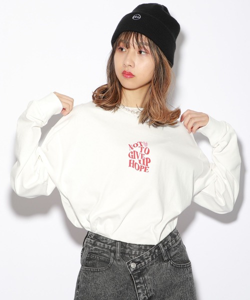 PBLIM(ページボーイリム)の「【PAGEBOYLIM】ユガミロゴロンT(Tシャツ/カットソー・レディース・ブラック/オフホワイト/グリーン・MEDIUM/LARGE)」の10枚目の写真