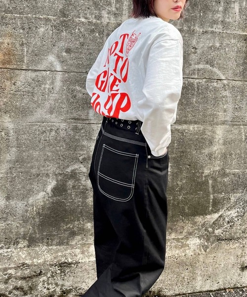 PBLIM(ページボーイリム)の「【PAGEBOYLIM】ユガミロゴロンT(Tシャツ/カットソー・レディース・ブラック/オフホワイト/グリーン・MEDIUM/LARGE)」の19枚目の写真