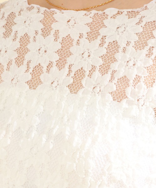 Ray BEAMS（レイビームス）の「Ray BEAMS / フラワー レース ロングスリーブ Tシャツ（Tシャツ/カットソー・レディース・ホワイト/ブラック・ONE SIZE）」の14枚目の写真