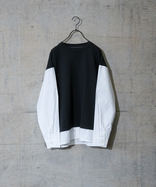 A Tc裏毛 ブロードフェイクレイヤードシャツ