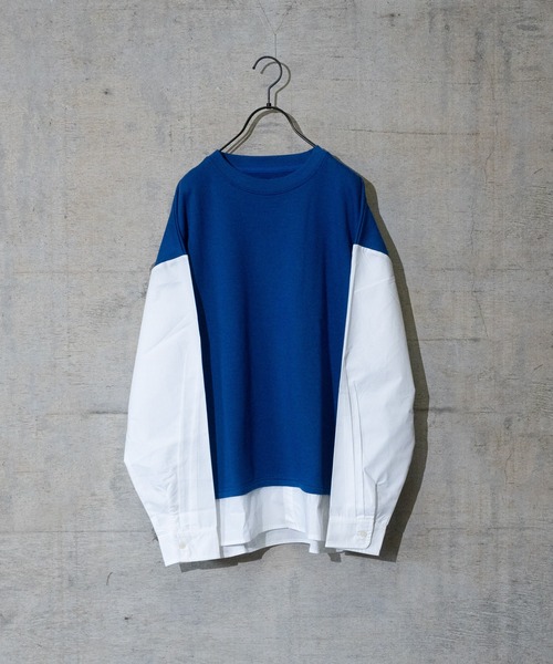 A Tc裏毛 ブロードフェイクレイヤードシャツ