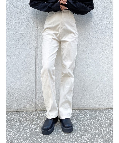 ENVYM（アンビー）の「ライン切替ツイルＰＴ（その他パンツ・レディース・ブラック/アイボリー/グレー・SMALL/MEDIUM）」の3枚目の写真