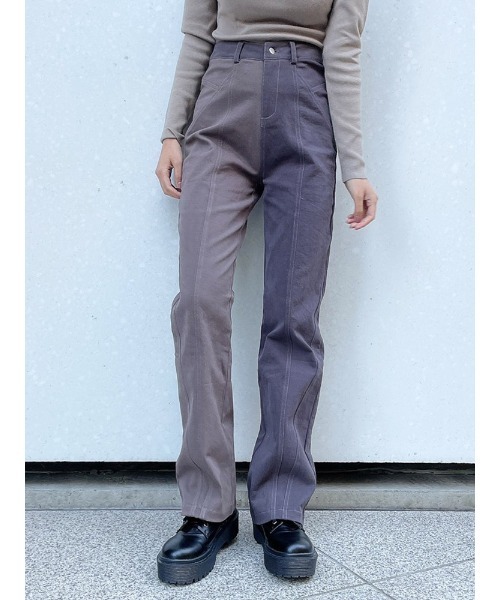 ENVYM（アンビー）の「ライン切替ツイルＰＴ（その他パンツ・レディース・ブラック/アイボリー/グレー・SMALL/MEDIUM）」の2枚目の写真