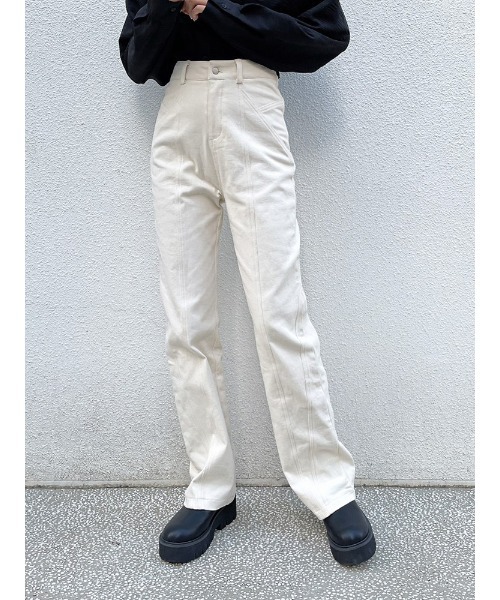 ENVYM（アンビー）の「ライン切替ツイルＰＴ（その他パンツ・レディース・ブラック/アイボリー/グレー・SMALL/MEDIUM）」の6枚目の写真