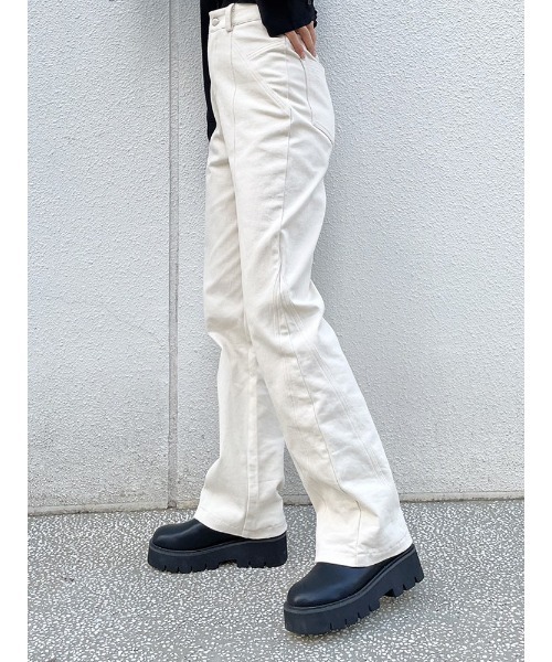 ENVYM（アンビー）の「ライン切替ツイルＰＴ（その他パンツ・レディース・ブラック/アイボリー/グレー・SMALL/MEDIUM）」の7枚目の写真