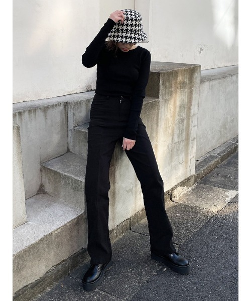 ENVYM（アンビー）の「ライン切替ツイルＰＴ（その他パンツ・レディース・ブラック/アイボリー/グレー・SMALL/MEDIUM）」の15枚目の写真