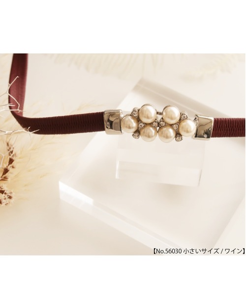 Cupid Heart（キューピッドハート）の「【Cupid Heart】結婚式ベルト パールモチーフベルトＳサイズ（ベルト・レディース・ネイビー/ワイン/ベージュ/ブラック・SMALL）」の8枚目の写真