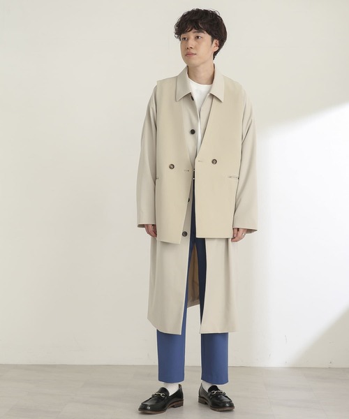 SENSE OF PLACE by URBAN RESEARCH（センスオブプレイスバイアーバンリサーチ）の「『セットアップ対応』ステンカラーコート（ステンカラーコート・メンズ・ライトベージュ/ブラック/グレー・MEDIUM/LARGE）」の13枚目の写真