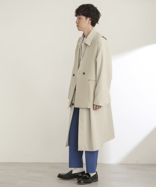 SENSE OF PLACE by URBAN RESEARCH（センスオブプレイスバイアーバンリサーチ）の「『セットアップ対応』ステンカラーコート（ステンカラーコート・メンズ・ライトベージュ/ブラック/グレー・MEDIUM/LARGE）」の14枚目の写真
