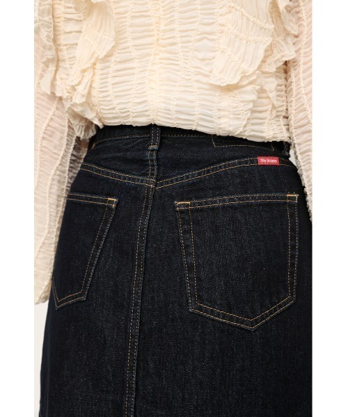 SLY（スライ）の「CHARLIE HW S/SK-A/ハイウエストスカート（デニムスカート・レディース・ブルー・0/1/2）」の6枚目の写真