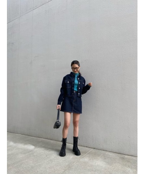 SLY（スライ）の「CHARLIE HW S/SK-A/ハイウエストスカート（デニムスカート・レディース・ブルー・0/1/2）」の21枚目の写真