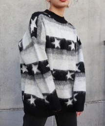 星柄ジャガードニットTOP