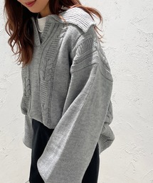 襟付きキーネックニット【ZOZOTOWN限定アイテム】