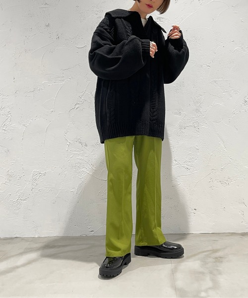 apres jour mignon(アプレジュールミニョン)の「襟付きキーネックニット【ZOZOTOWN限定アイテム】(ニット/セーター・レディース・ブラック/杢グレー/アイボリー・X-LARGE/フリー)」の15枚目の写真