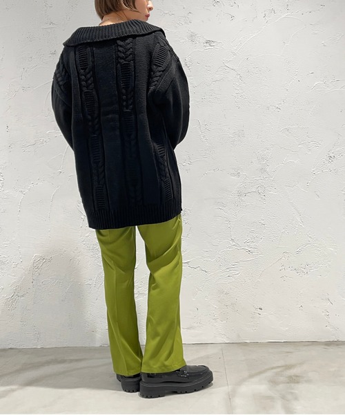 apres jour mignon(アプレジュールミニョン)の「襟付きキーネックニット【ZOZOTOWN限定アイテム】(ニット/セーター・レディース・ブラック/杢グレー/アイボリー・X-LARGE/フリー)」の16枚目の写真