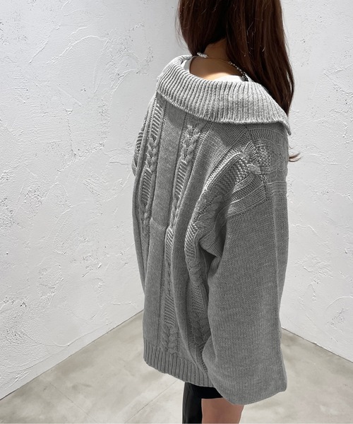 apres jour mignon(アプレジュールミニョン)の「襟付きキーネックニット【ZOZOTOWN限定アイテム】(ニット/セーター・レディース・ブラック/杢グレー/アイボリー・X-LARGE/フリー)」の20枚目の写真