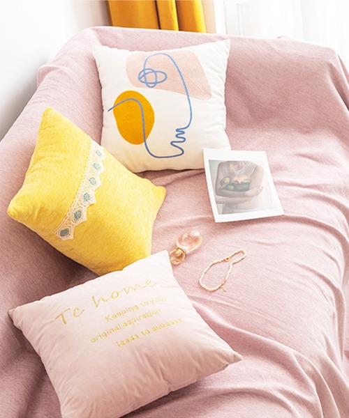 aimoha（アイモハ）の「裾レースナチュラル　ブランケット/ソファーカバー（ブランケット・レディース・ベージュ/ネイビー/グレー/ピンク/イエロー/ブルー/グリーン/ライトグリーン/チョコ・FREE）」の21枚目の写真