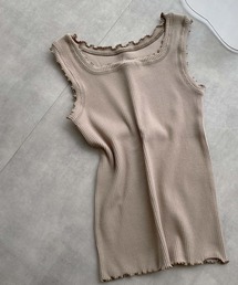 Crisp | スクエアフリルリブタンク(タンクトップ)