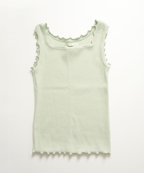 Crisp（クリスプ）の「スクエアフリルリブタンク（タンクトップ・レディース・ベージュ/ピンク/アイボリー/ミント/ブラック/ピンクベージュ/マスタード・FREE）」の17枚目の写真