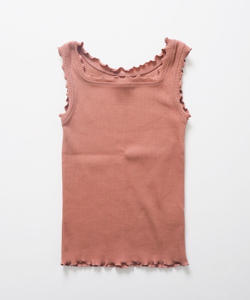 Crisp（クリスプ）の「スクエアフリルリブタンク（タンクトップ・レディース・ベージュ/ピンク/アイボリー/ミント/ブラック/ピンクベージュ/マスタード・FREE）」の18枚目の写真