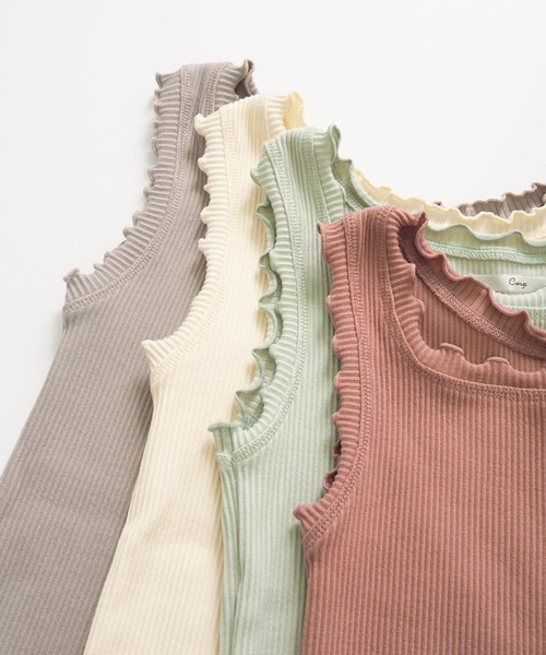 Crisp（クリスプ）の「スクエアフリルリブタンク（タンクトップ・レディース・ベージュ/ピンク/アイボリー/ミント/ブラック/ピンクベージュ/マスタード・FREE）」の20枚目の写真