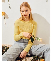 outxo | A'GEM/9 × .kom『OUTXO/アウトエクソ』LILLY UNBAL KNIT/アンバランスデザインニットソー(ニット/セーター)