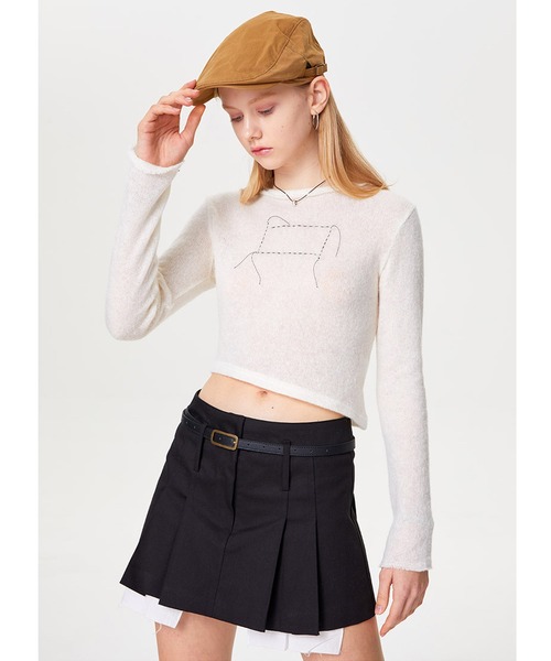 outxo（アウトエクソ）の「A'GEM/9 × .kom『OUTXO/アウトエクソ』LILLY UNBAL KNIT/アンバランスデザインニットソー（ニット/セーター・レディース・ブラック/イエロー/アイボリー・FREE）」の15枚目の写真