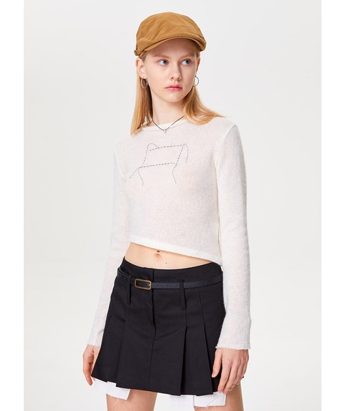 outxo（アウトエクソ）の「A'GEM/9 × .kom『OUTXO/アウトエクソ』LILLY UNBAL KNIT/アンバランスデザインニットソー（ニット/セーター・レディース・ブラック/イエロー/アイボリー・FREE）」の16枚目の写真