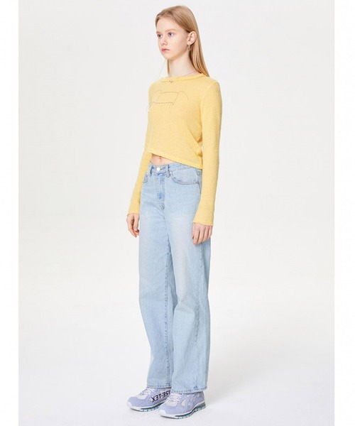 outxo（アウトエクソ）の「A'GEM/9 × .kom『OUTXO/アウトエクソ』LILLY UNBAL KNIT/アンバランスデザインニットソー（ニット/セーター・レディース・ブラック/イエロー/アイボリー・FREE）」の11枚目の写真