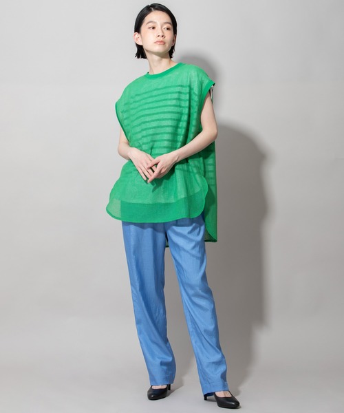 Munich（ミューニック）の「コットンラッセルラウンドヘムトップス（Tシャツ/カットソー・レディース・ブラック/グリーン/モカ/キナリ・FREE）」の5枚目の写真