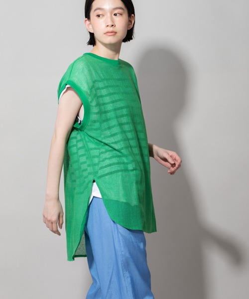 Munich（ミューニック）の「コットンラッセルラウンドヘムトップス（Tシャツ/カットソー・レディース・ブラック/グリーン/モカ/キナリ・FREE）」の9枚目の写真