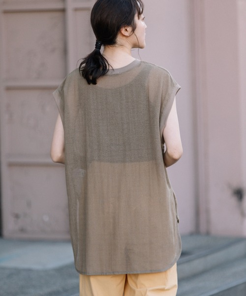 Munich（ミューニック）の「コットンラッセルラウンドヘムトップス（Tシャツ/カットソー・レディース・ブラック/グリーン/モカ/キナリ・FREE）」の17枚目の写真