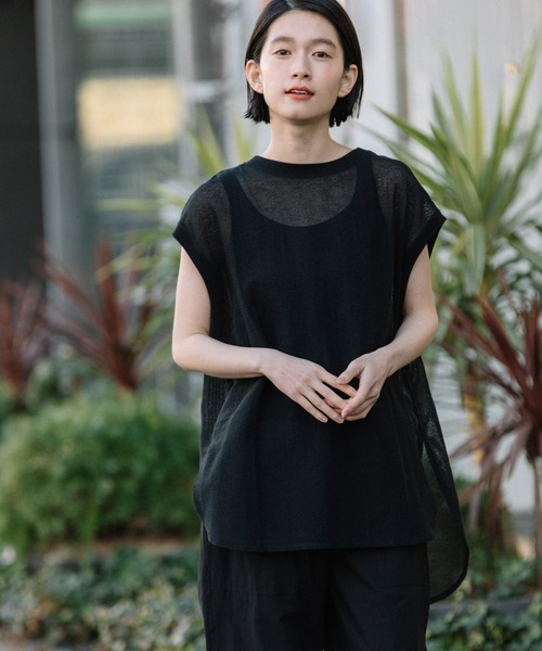 Munich（ミューニック）の「コットンラッセルラウンドヘムトップス（Tシャツ/カットソー・レディース・ブラック/グリーン/モカ/キナリ・FREE）」の21枚目の写真