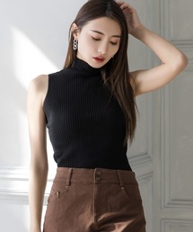 Julia Boutique | ハイネック・パーソナルカラーノースリーブニットトップス/22046(ニット/セーター)