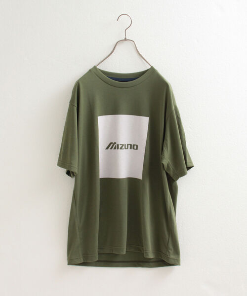 MIZUNO（ミズノ　）の「【MIZUNO/ミズノ】QUICK DRY TEE クイックドライ 別注ロゴプリントTシャツ（Tシャツ/カットソー・メンズ・ネイビー/オフホワイト/オリーブ・LARGE/X-LARGE）」の4枚目の写真