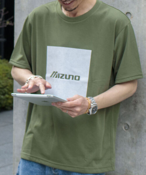 MIZUNO（ミズノ　）の「【MIZUNO/ミズノ】QUICK DRY TEE クイックドライ 別注ロゴプリントTシャツ（Tシャツ/カットソー・メンズ・ネイビー/オフホワイト/オリーブ・LARGE/X-LARGE）」の8枚目の写真